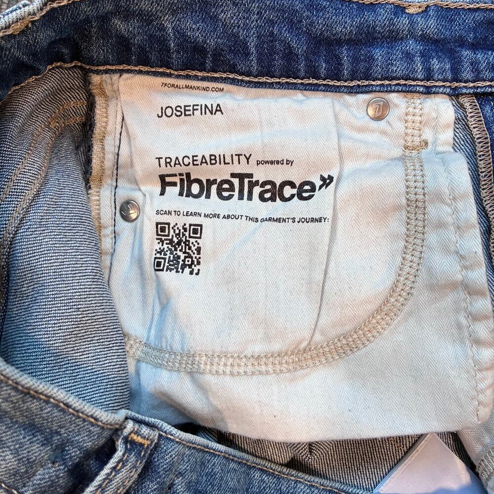 7 For All Mankind Josefina Boyfriend Button-Fly Jeans Sz 27 - Picture 8 of 11